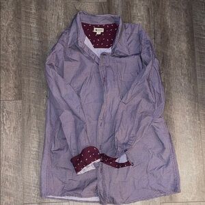 Haggar Burgundy and White Dress Shirt